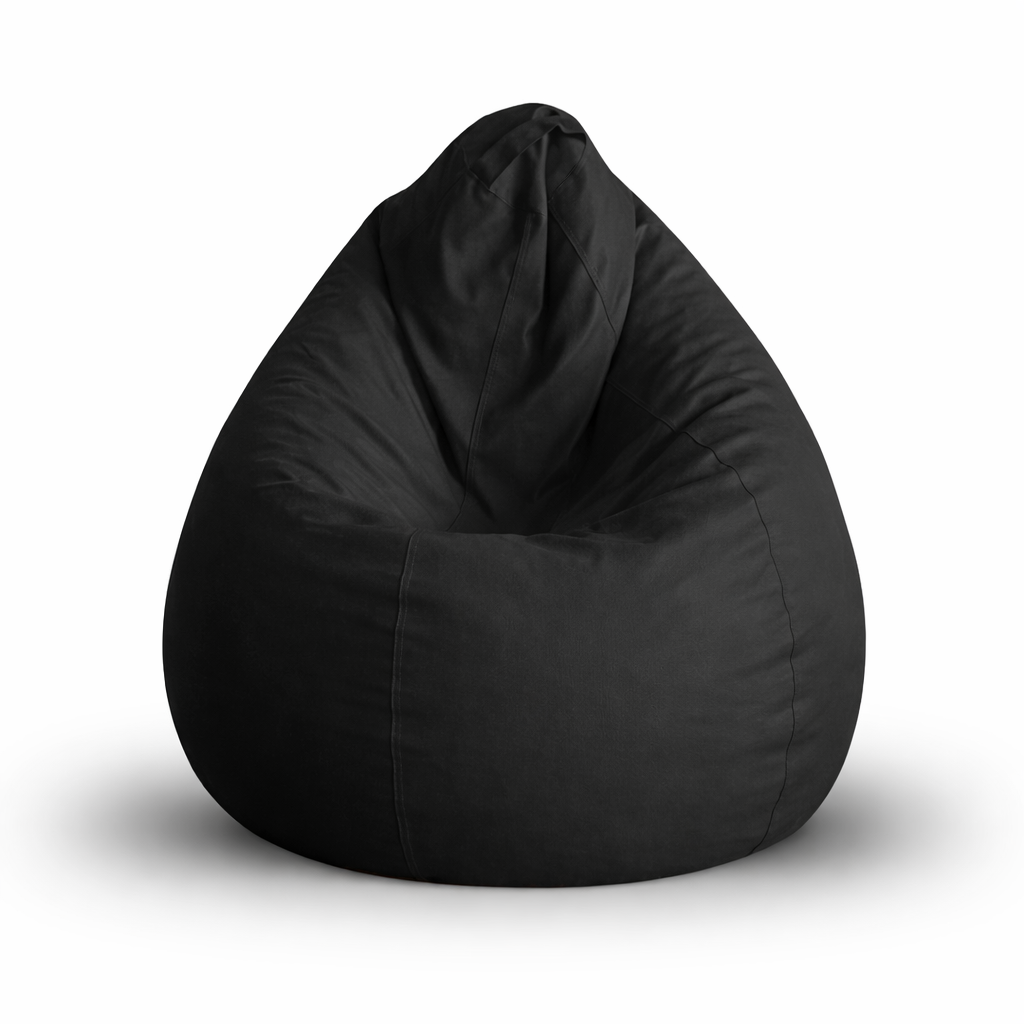 Style Homez Premium Leatherette Classic Bean Bag XL Size Black Color Filled with Beans Fillers