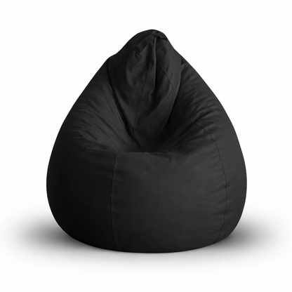 Style Homez Premium Leatherette Classic Bean Bag XL Size Black Color Filled with Beans Fillers