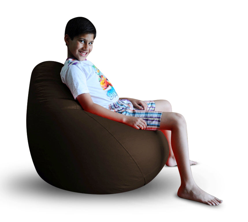Style Homez Classic Bean Bag XL Size Chocolate Brown Color in Premium Leatherette Fabric, Cover Only