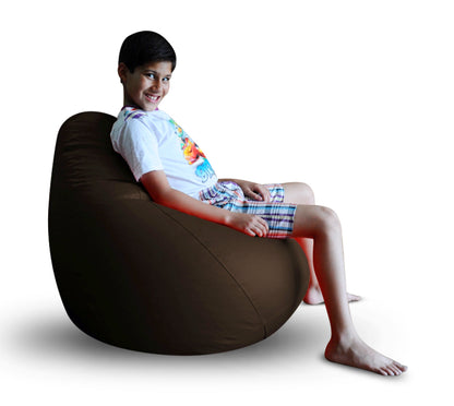 Style Homez Classic Bean Bag XL Size Chocolate Brown Color in Premium Leatherette Fabric, Cover Only
