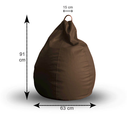 Style Homez Classic Bean Bag XL Size Chocolate Brown Color in Premium Leatherette Fabric, Cover Only