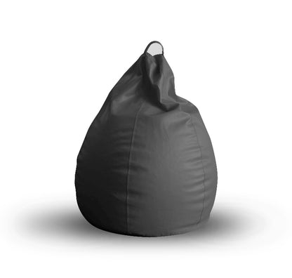 Style Homez Premium Leatherette Classic Bean Bag XL Size Grey Color Filled with Beans Fillers