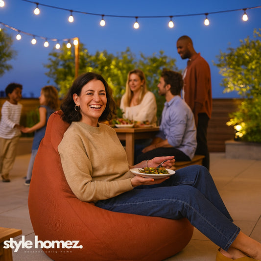 Style Homez ORGANIX Collection, Classic Bean Bag XL Size Orange Organic Jute Fabric, Cover Only