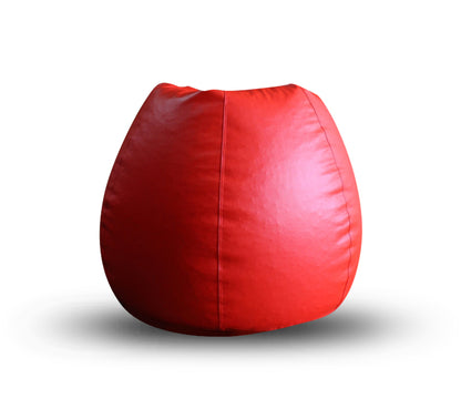 Style Homez Premium Leatherette Classic Bean Bag XL Size Red Color Filled with Beans Fillers