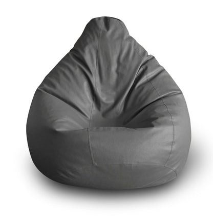 Style Homez Premium Leatherette Classic Bean Bag XXL Size Grey Color, Cover Only