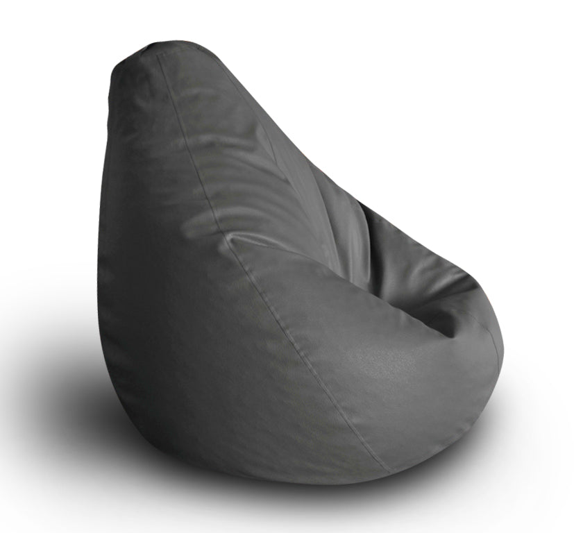 Style Homez Premium Leatherette Classic Bean Bag XXL Size Grey Color, Cover Only