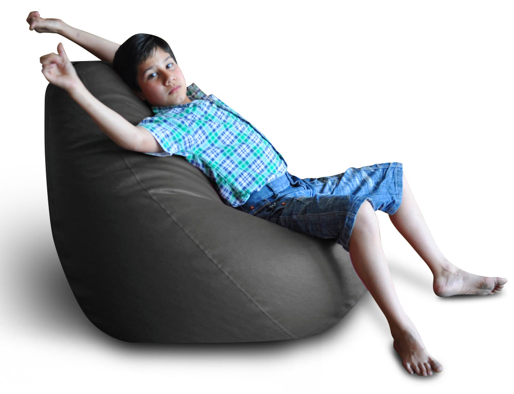 Style Homez Premium Leatherette Classic Bean Bag XXL Size Grey Color, Cover Only