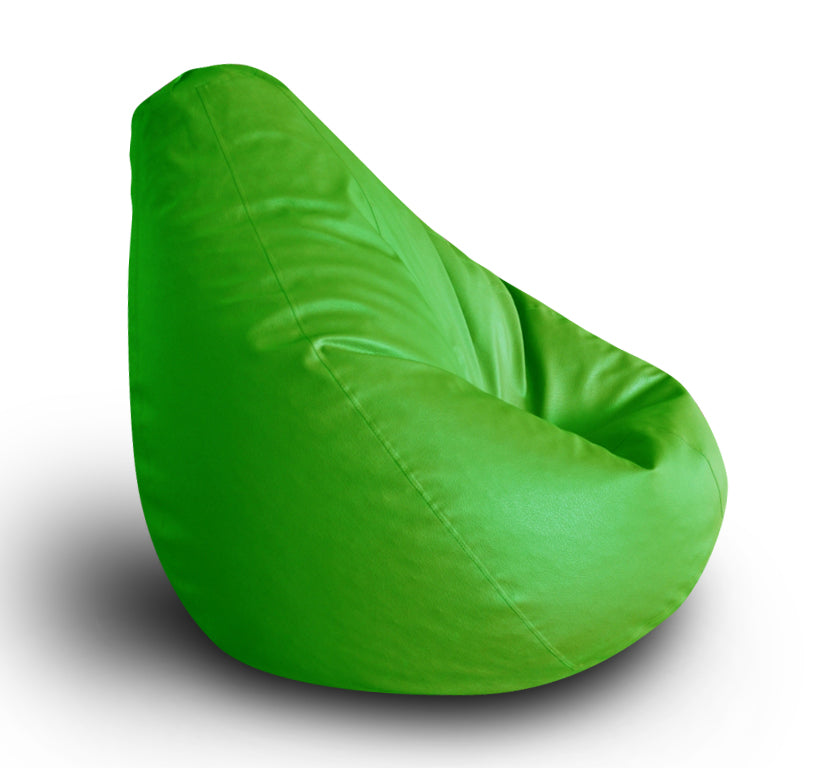Style Homez Premium Leatherette Classic Bean Bag XXL Size Green Color Filled with Beans Fillers