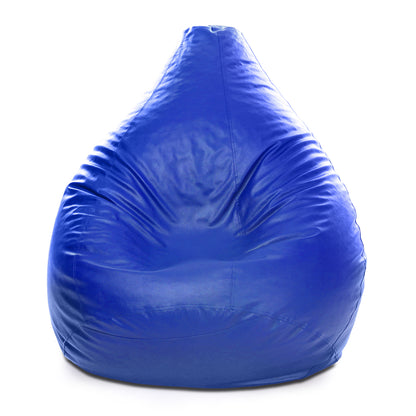 Style Homez Premium Leatherette Classic Bean Bag XXXL Size Royal Blue Color Filled with Beans Fillers