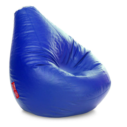 Style Homez Premium Leatherette Classic Bean Bag XXXL Size Royal Blue Color Filled with Beans Fillers