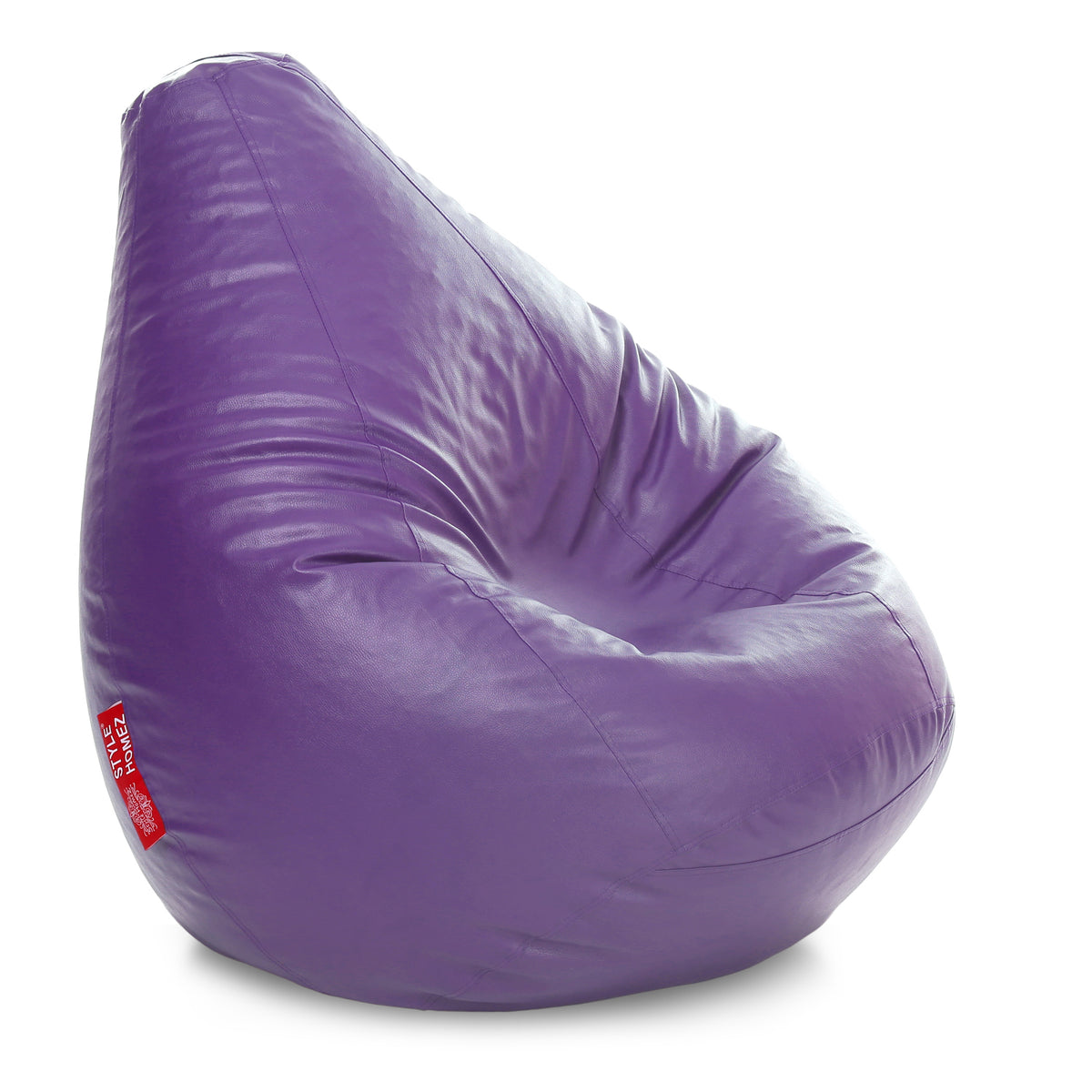 Style Homez Premium Leatherette Classic Bean Bag XXXL Size Purple Color Filled with Beans Fillers