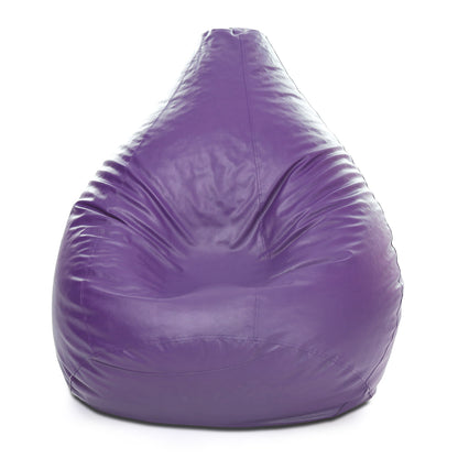 Style Homez Premium Leatherette Classic Bean Bag XXXL Size Purple Color Filled with Beans Fillers