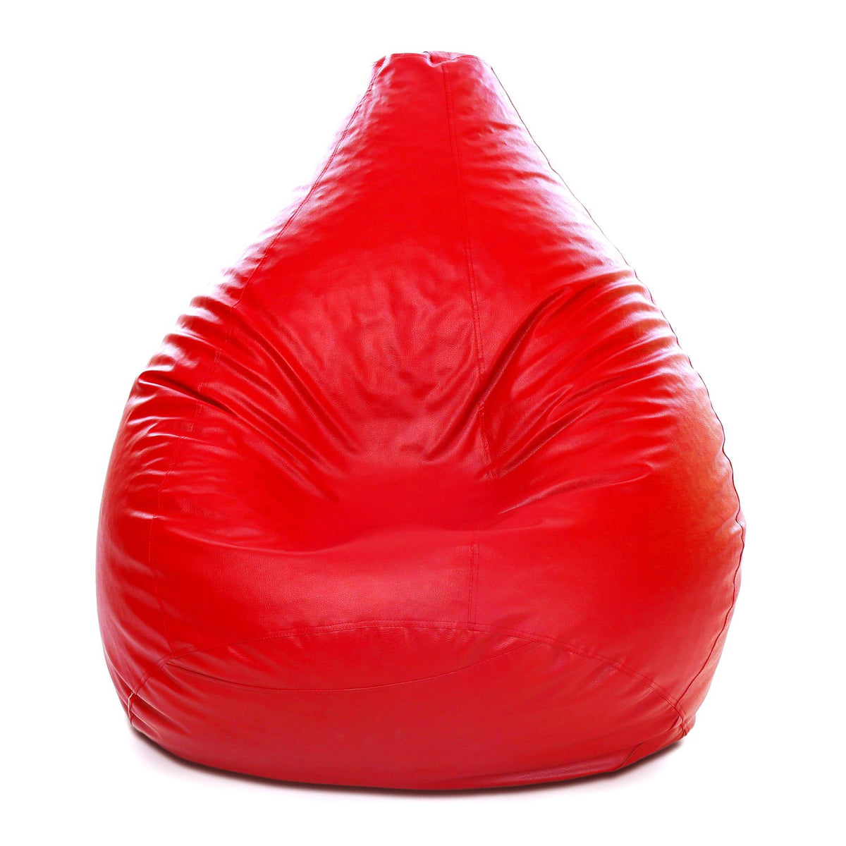 Style Homez Premium Leatherette Classic Bean Bag XXXL Size Red Color Filled with Beans Fillers