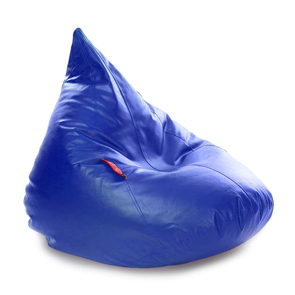 Style Homez HUMBUG, Premium Leatherette Fabric Lounger XL Bean Bag Blue Color Filled with Beans Fillers