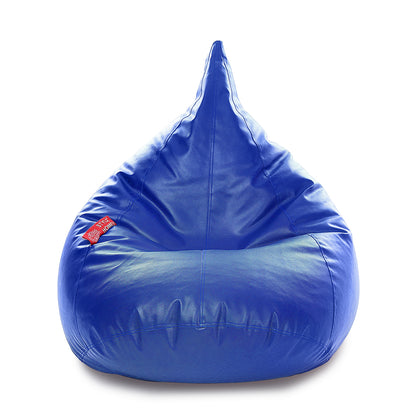 Style Homez HUMBUG, Premium Leatherette Fabric Lounger XL Bean Bag Blue Color Filled with Beans Fillers