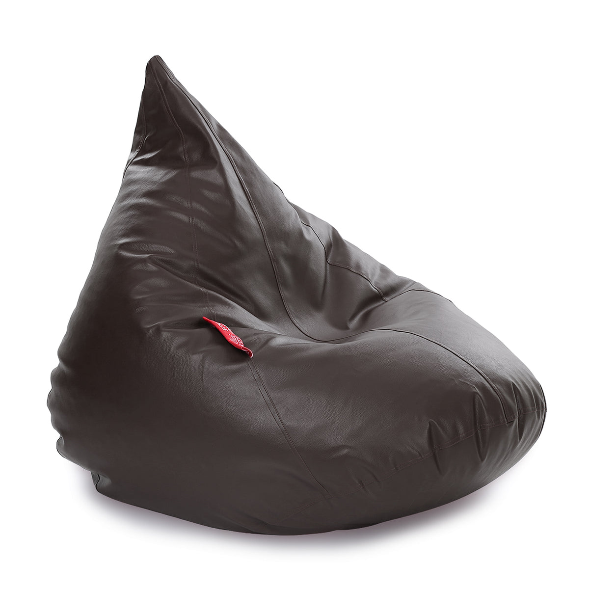 Style Homez HUMBUG, Premium Leatherette Fabric Lounger XL Bean Bag Chocolate Brown Color Filled with Beans Fillers