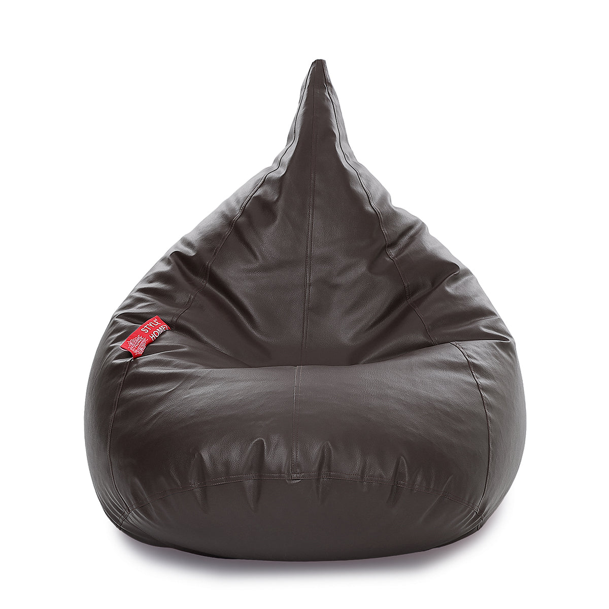 Style Homez HUMBUG, Premium Leatherette Fabric Lounger XL Bean Bag Chocolate Brown Color Filled with Beans Fillers