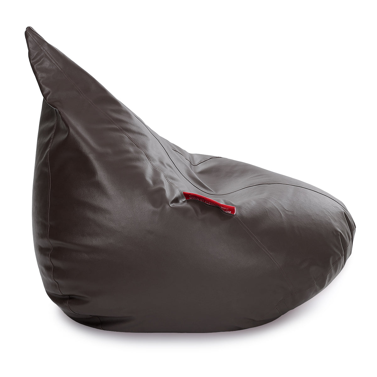 Style Homez HUMBUG, Premium Leatherette Fabric Lounger XL Bean Bag Chocolate Brown Color Filled with Beans Fillers