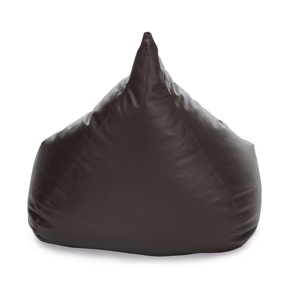 Style Homez HUMBUG, Premium Leatherette Fabric Lounger XL Bean Bag Chocolate Brown Color Filled with Beans Fillers