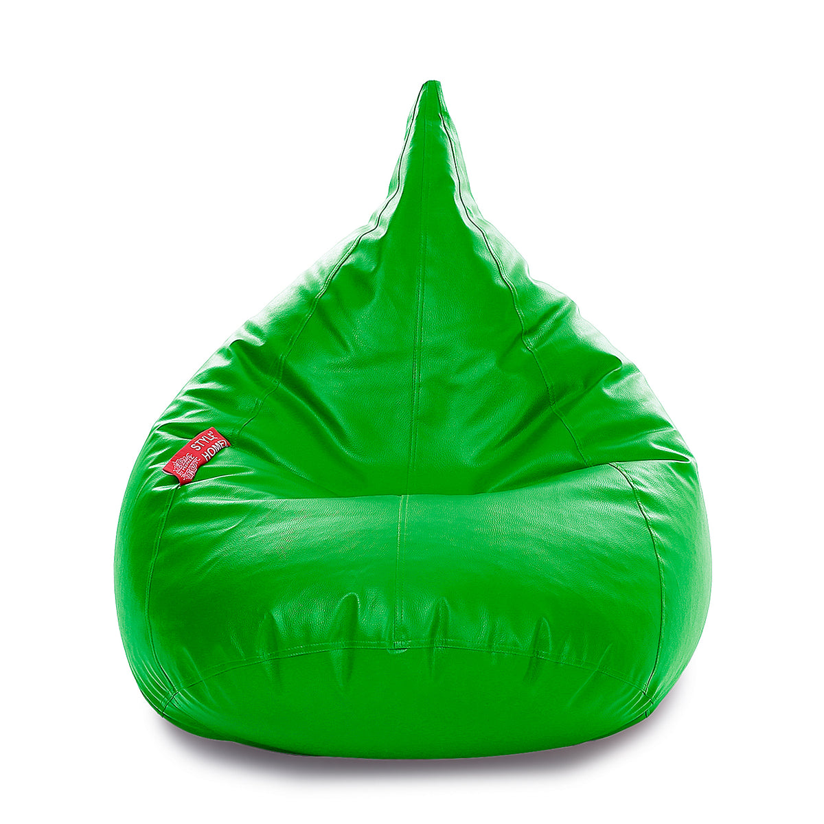 Style Homez HUMBUG, Premium Leatherette Fabric Lounger XL Bean Bag Green Color Filled with Beans Fillers