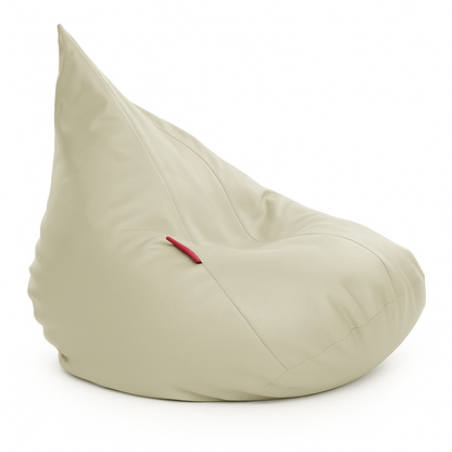 Style Homez HUMBUG, Premium Leatherette Fabric Lounger XXL Bean Bag BEIGE Color Filled with Beans Fillers