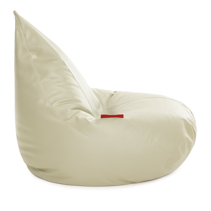 Style Homez HUMBUG, Premium Leatherette Fabric Lounger XXL Bean Bag BEIGE Color Filled with Beans Fillers