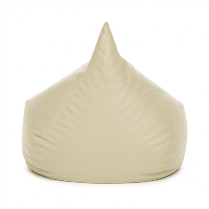 Style Homez HUMBUG, Premium Leatherette Fabric Lounger XXL Bean Bag BEIGE Color Filled with Beans Fillers