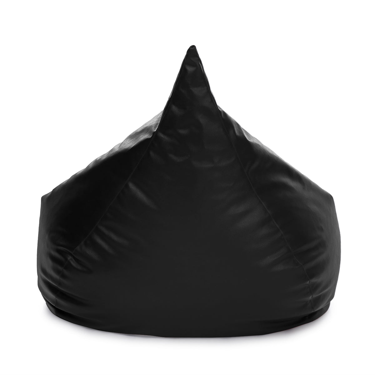 Style Homez HUMBUG, Premium Leatherette Fabric Lounger XXL Bean Bag Black Color Filled with Beans Fillers