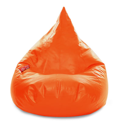 Style Homez HUMBUG, Premium Leatherette Fabric Lounger XXL Bean Bag Orange Color Filled with Beans Fillers
