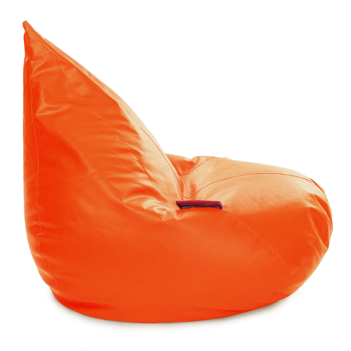Style Homez HUMBUG, Premium Leatherette Fabric Lounger XXL Bean Bag Orange Color Filled with Beans Fillers