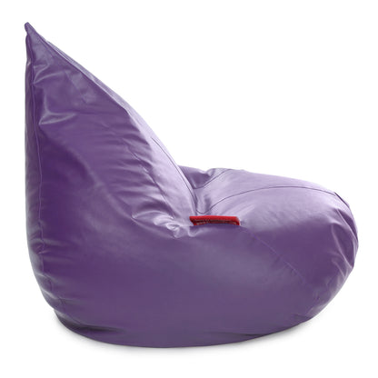 Style Homez HUMBUG, Premium Leatherette Fabric Lounger XXL Bean Bag Purple Color Filled with Beans Fillers