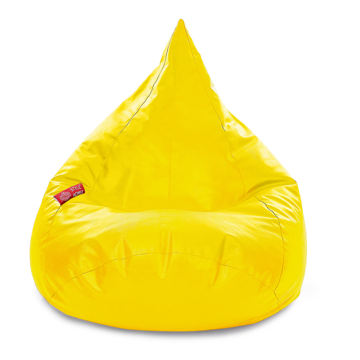 Style Homez HUMBUG, Premium Leatherette Fabric Lounger XXL Bean Bag Yellow Color Filled with Beans Fillers