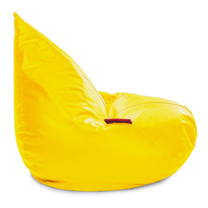 Style Homez HUMBUG, Premium Leatherette Fabric Lounger XXL Bean Bag Yellow Color Filled with Beans Fillers