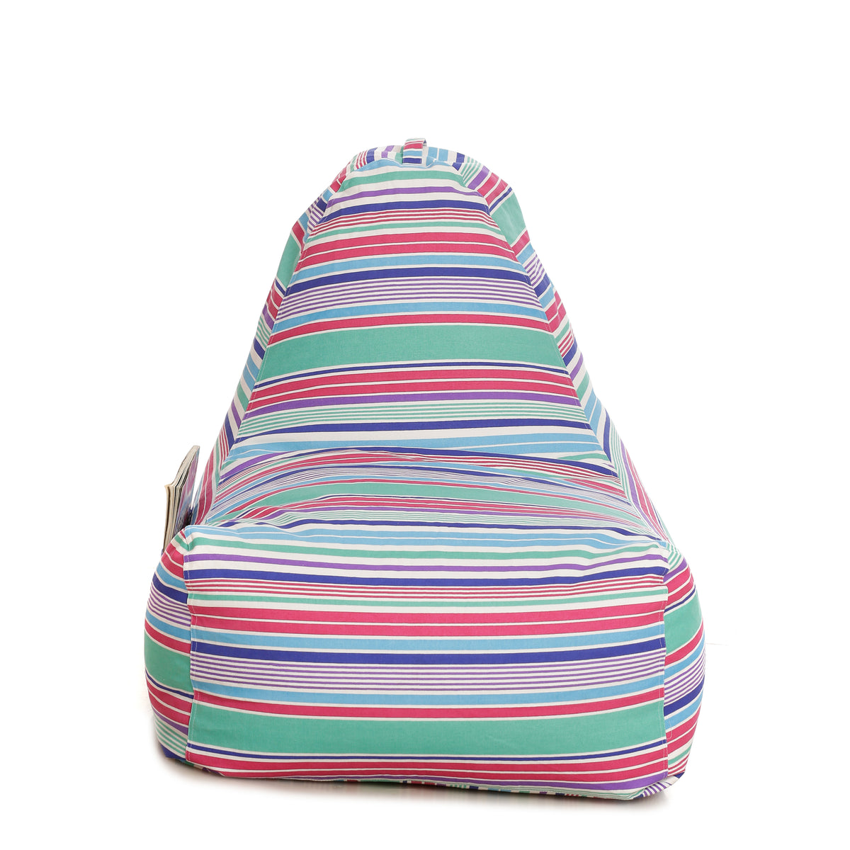 Style Homez XXL HACKEY BEAN BAG, Cotton Canvas Stripes Printed, Filled With Beans Fillers