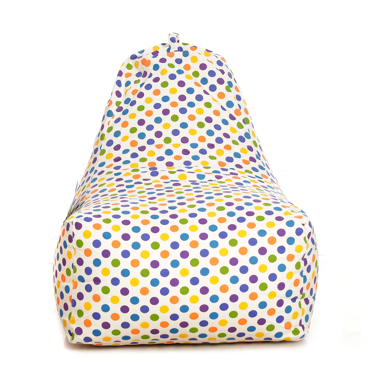 Style Homez Hackey Cotton Canvas Polka Dots Printed Bean Bag XXL XXL Size Filled With Beans Fillers