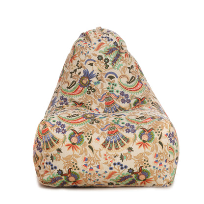 Style Homez XXL HACKEY BEAN BAG, Cotton Canvas Floral Printed, Filled With Beans Fillers