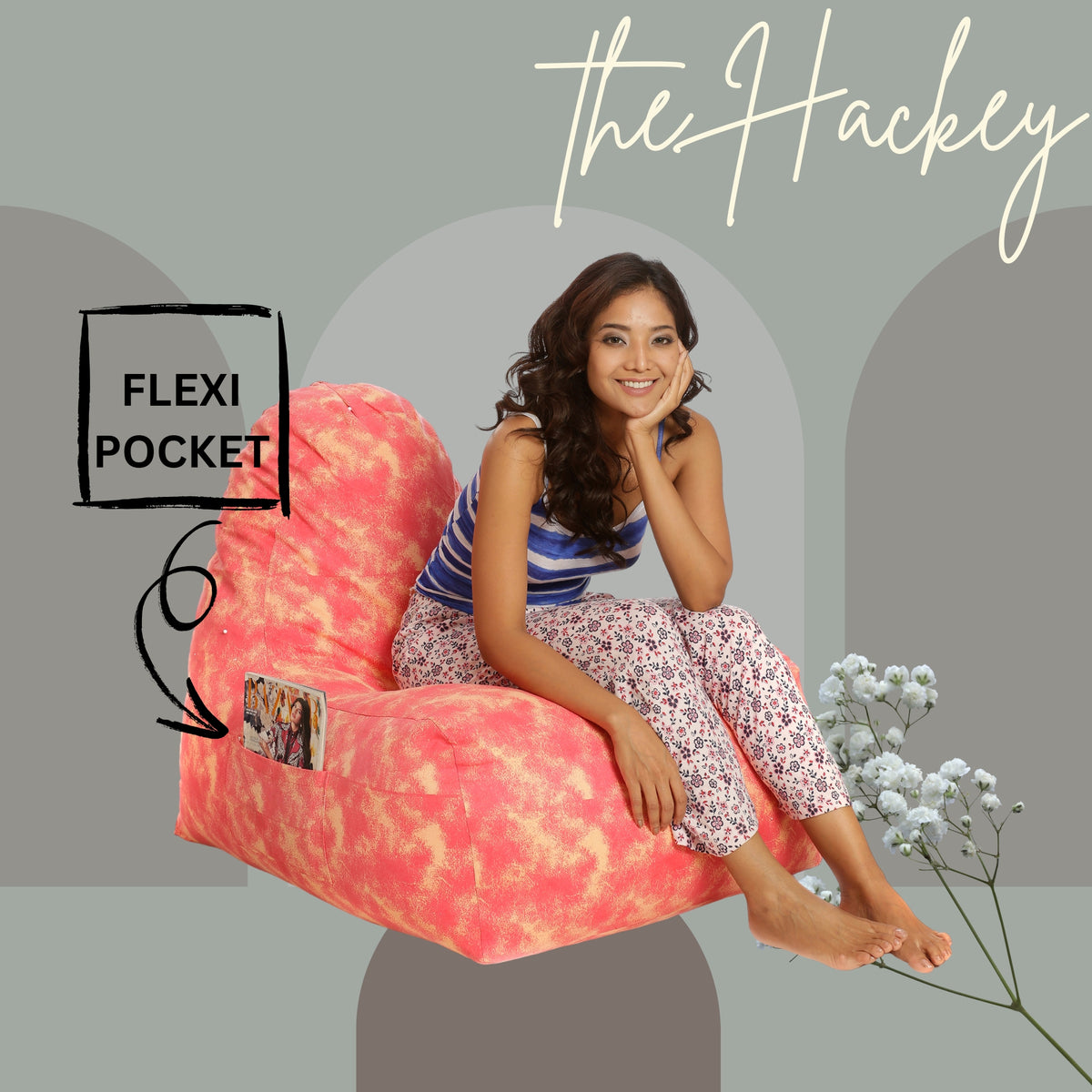 Style Homez HACKEY, Cotton Canvas Abstract Printed Bean Bag XXL Size, COVER Only