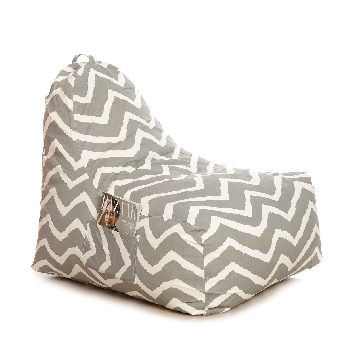 Style Homez XXL HACKEY BEAN BAG, Cotton Canvas Stripes Printed, Filled With Beans Fillers