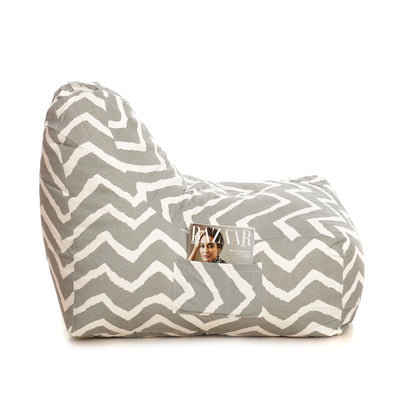 Style Homez XXL HACKEY BEAN BAG, Cotton Canvas Stripes Printed, Filled With Beans Fillers