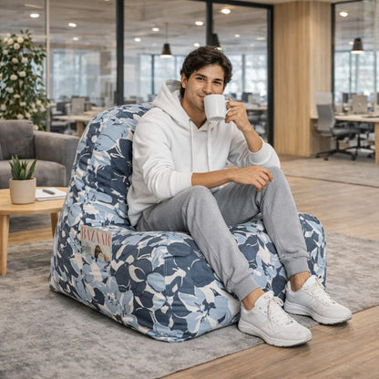 Style Homez HACKEY, Cotton Canvas Floral Printed Bean Bag XXL Size, COVER Only