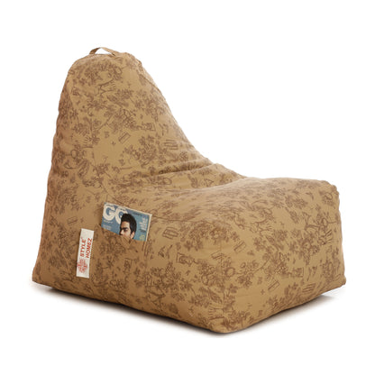 Style Homez XXL HACKEY BEAN BAG, Cotton Canvas Abstract Printed, Filled With Beans Fillers