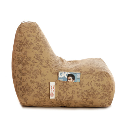 Style Homez XXL HACKEY BEAN BAG, Cotton Canvas Abstract Printed, Filled With Beans Fillers