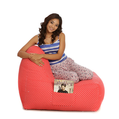 Style Homez Hackey Cotton Canvas Star Printed Bean Bag XXL Size Filled With Beans Fillers