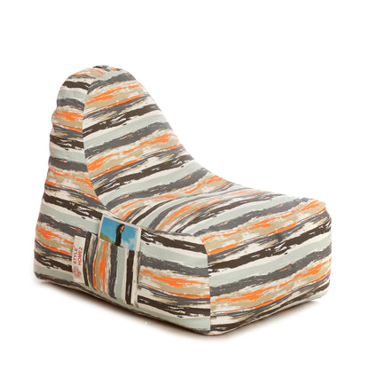 Style Homez XXL HACKEY BEAN BAG, Cotton Canvas Stripes Printed, Filled With Beans Fillers