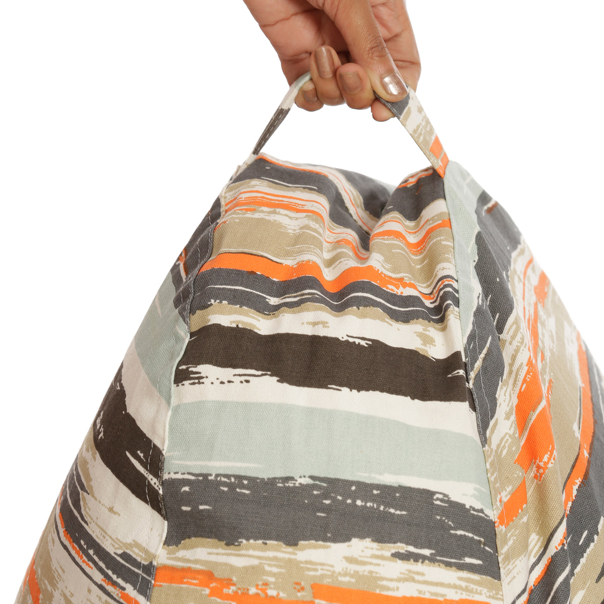 Style Homez XXL HACKEY BEAN BAG, Cotton Canvas Stripes Printed, Filled With Beans Fillers