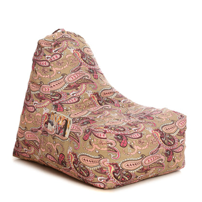 Style Homez Hackey Cotton Canvas Paisley Printed Bean Bag XXL Size Filled With Beans Fillers