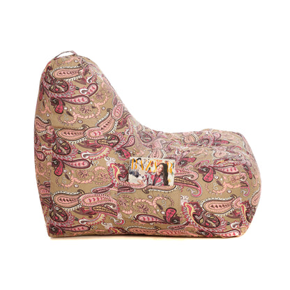 Style Homez Hackey Cotton Canvas Paisley Printed Bean Bag XXL Size Filled With Beans Fillers