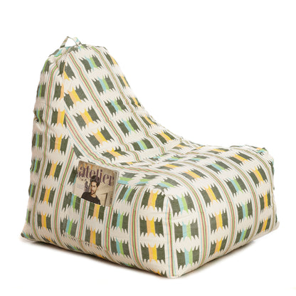 Style Homez HACKEY, Cotton Canvas IKAT Printed Bean Bag XXL Cover Onlyr