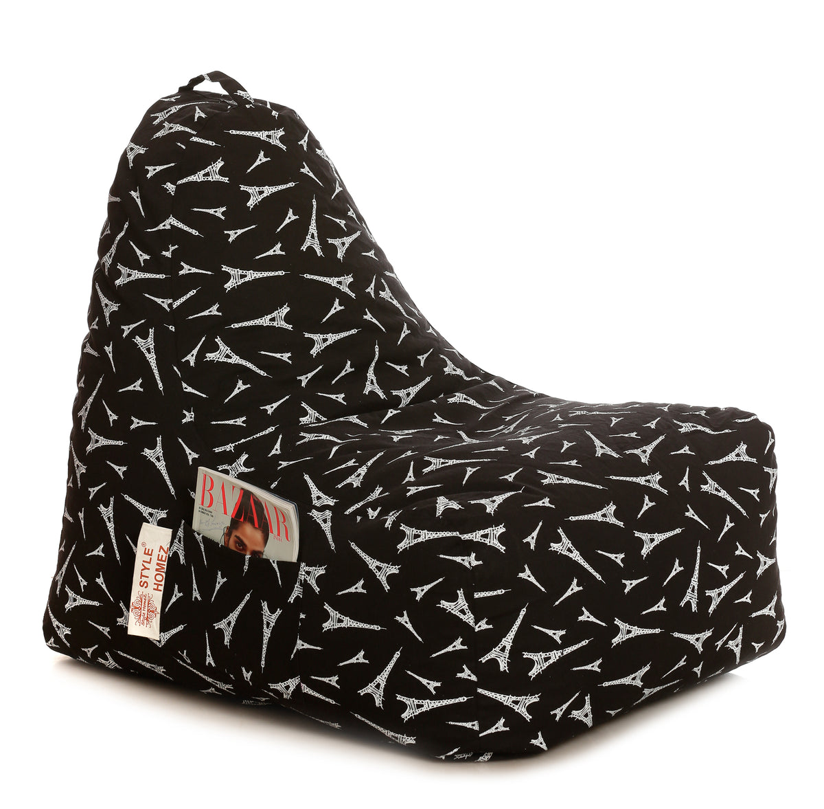 Style Homez XXL HACKEY BEAN BAG, Cotton Canvas Abstract Printed, Filled With Beans Fillers