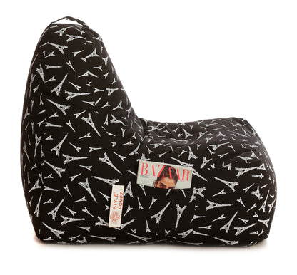 Style Homez XXL HACKEY BEAN BAG, Cotton Canvas Abstract Printed, Filled With Beans Fillers